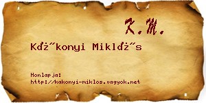 Kákonyi Miklós névjegykártya