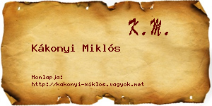 Kákonyi Miklós névjegykártya