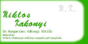 miklos kakonyi business card
