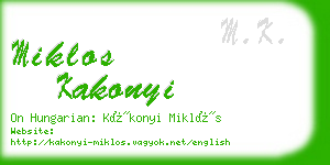 miklos kakonyi business card